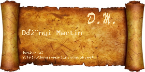 Dányi Martin névjegykártya